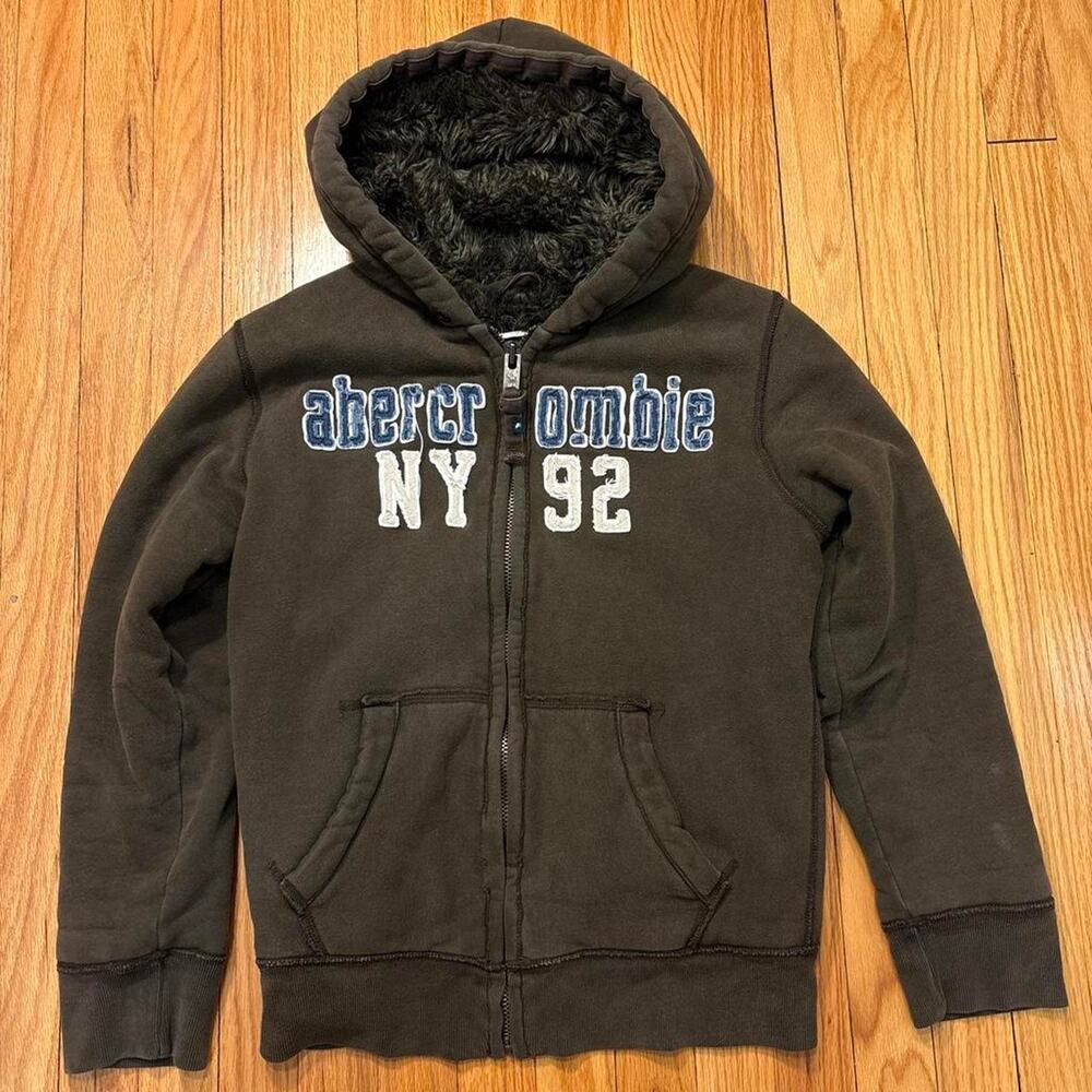 Abercrombie & Fitch Kids L Fits Women’s XS/S Wolf Jaw Jacket Fur Lining Hoodie
